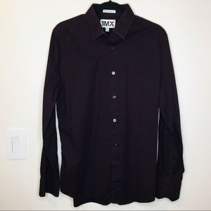 Express 1MX plum button down